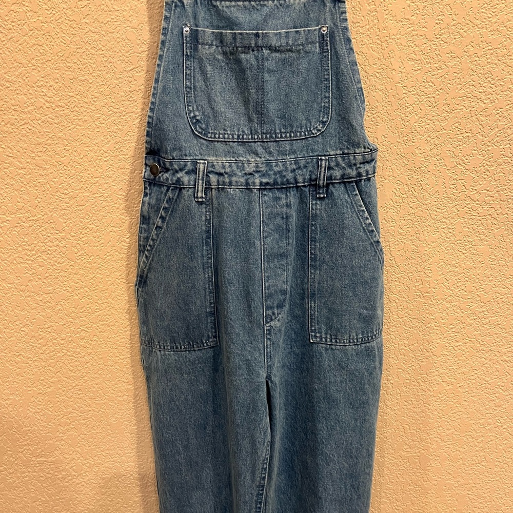 NWT WeWoreWhat Slouchy Slit Denim Overalls - Steel - Picture 7 of 16